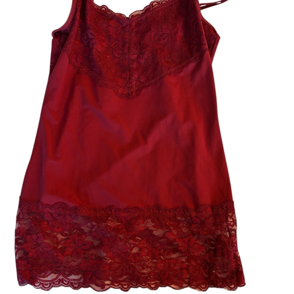 Studio Y Maurice’s 2 camisoles 1burgundy & 1 teal green with lace size Small - Picture 2 of 10